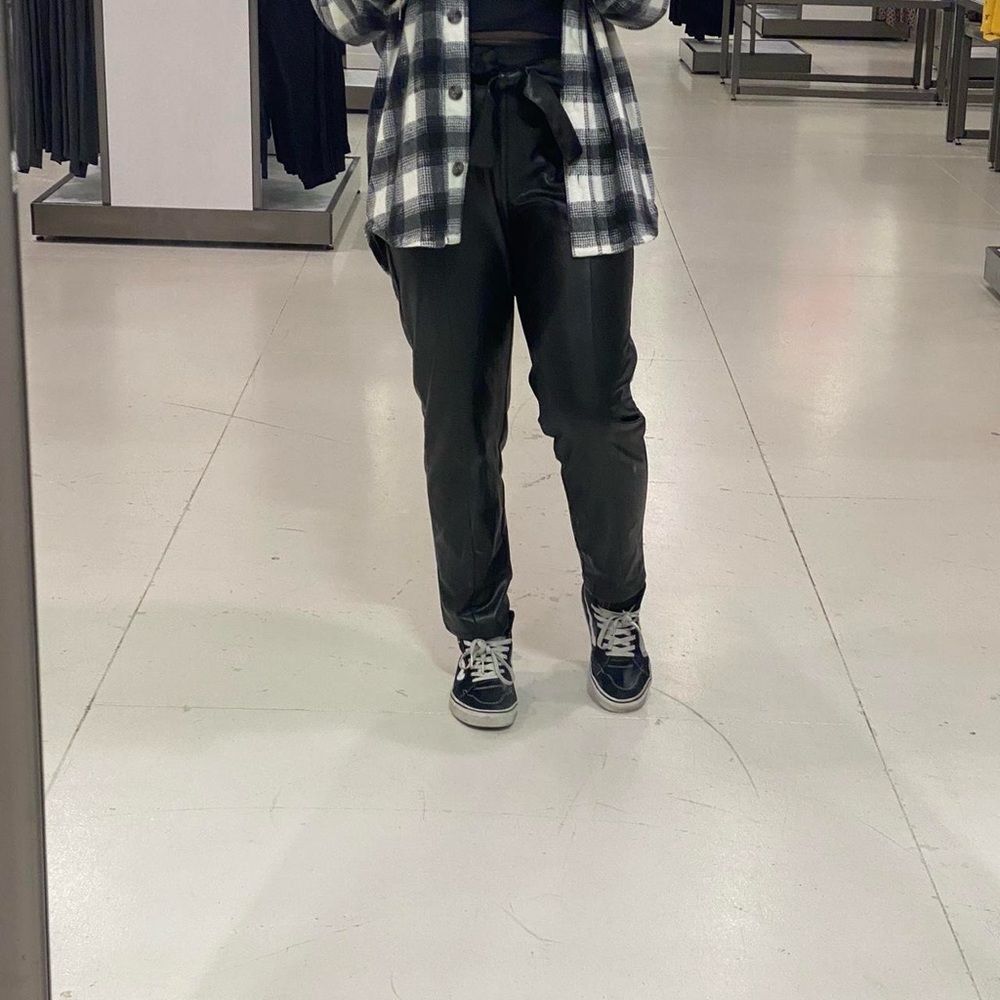 Faux leather pants
